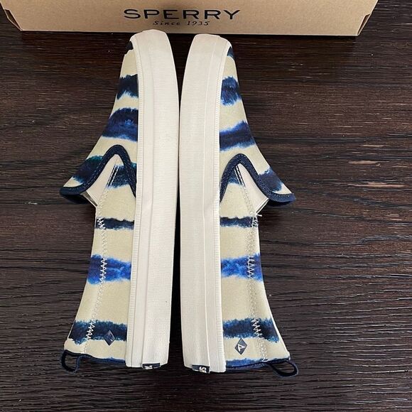 Sperry Crest Twin Gore Tie Dye Stripe Navy Slip-On Sneaker Women’s Size 6 New - Picture 3 of 7
